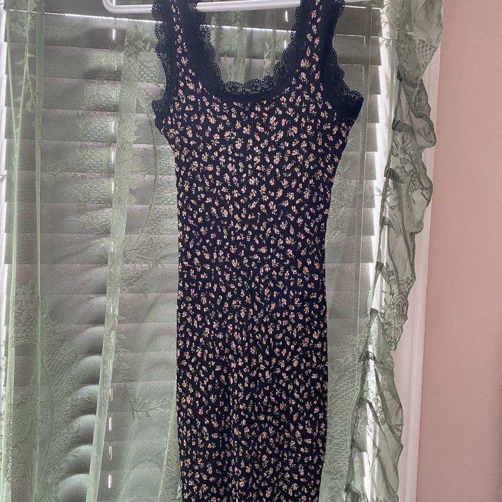 H&M Black Floral Mini Dress